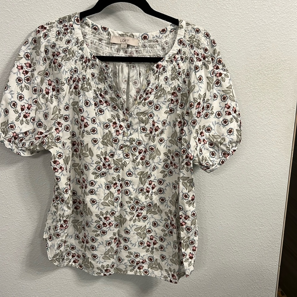 Loft spring peasant floral blouse